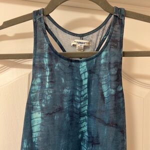 American Eagle Outfitters  Blue Tie Dye Watercolor Racerback Maxi Tank Dress -M